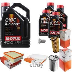 Mahle Inspection Set 9 L Motul 8100 X-Clean + 5W-30 pour Audi A4 Avant 2.7 Tdi