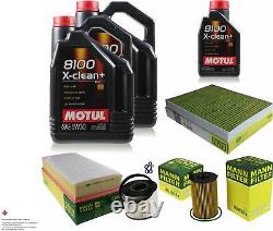 Mann-Filter Inspection Set 11L Motul 5W-30 8100 X-Clean + pour Audi Q7 3.0 Tdi