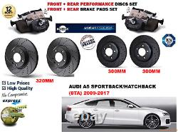 Pour Audi A5 2.0TDI HB SB 09-17 AVANT ARRIÈRE performance Disques De Frein Fixés + Plaquettes KIT
